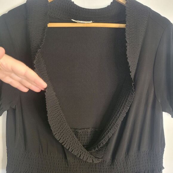 Talbot's Ruched Black Women's Dress - Picture 4 of 12